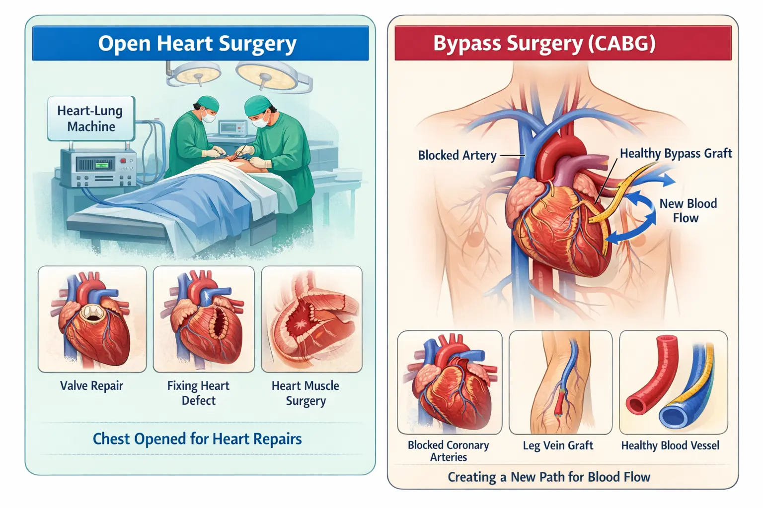 Bypass Surgery vs Open Heart Surgery: Differences, Risks and Recovery